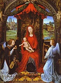 Madonna y Niño con dos Angeles